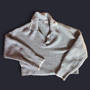 Cozy Gray Women's Waffle Knit Sweater